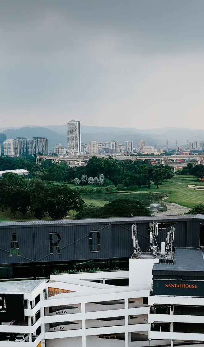 The ASCARO rooftop padel club above Kuala Lumpur